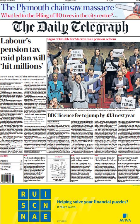 考研英语外刊杂志每日电讯报The Daily Telegraph-2023-03-17英语原版外刊日刊