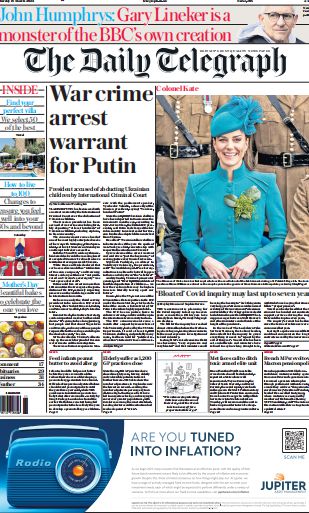 考研英语外刊杂志每日电讯报The Daily Telegraph-2023-03-18英语原版外刊日刊