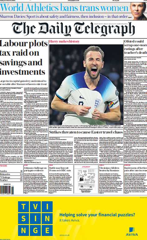 考研英语外刊杂志每日电讯报The Daily Telegraph-2023-03-24英语原版外刊日刊