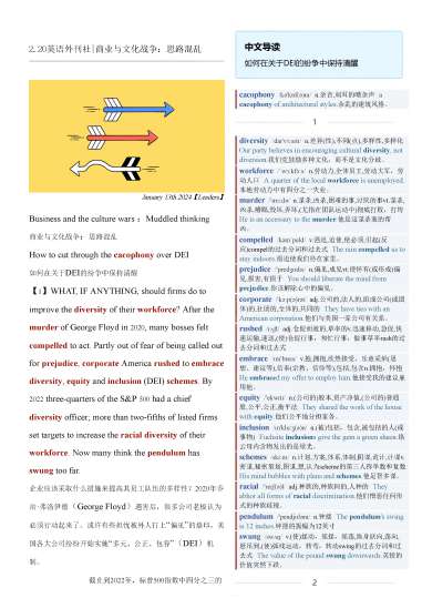 考研英语杂志英语外刊社经济学人双语精读TE-2024-2-20期|商业与文化战争：思路混乱（PDF版+Word版+MP3）